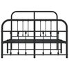 vidaXL Bed Frame Black Powder-Coated Steel Small Double Bed Frame