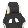 vidaXL Gaming Chair Black and Cream Fabric