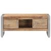 vidaXL Coffee Table Natural wood tones, grey iron Rough mango wood, iron