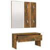 vidaXL Hallway Furniture Set Smoked oak Engineered wood, acrylic Medium