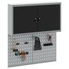 vidaXL Tool Cabinet and Pegboard Set 3 pcs Black 100 x 20 x 115 cm