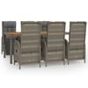 vidaXL Garden Dining Set Grey, Dark Grey PE Rattan Large