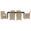 vidaXL Garden Dining Set 7 pcs Beige poly rattan
