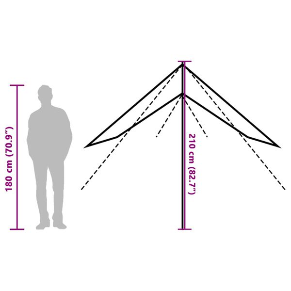 vidaXL Camping Tarp Green 181.1x120.1x82.7" Waterproof