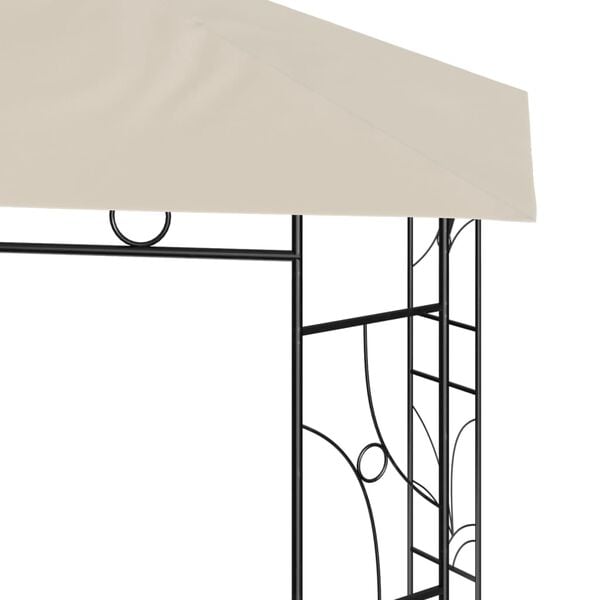 vidaXL Gazebo Cream Steel 9.8x9.8 feet Durable Gazebo Square