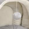 vidaXL Cat Bed Grey and cream Fleece with PP cotton filling Small