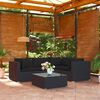 vidaXL Garden Lounge Set Black PE rattan, powder-coated steel, plastic