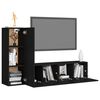 vidaXL TV Cabinet Set Set of 3 Black Engineered wood