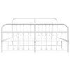 vidaXL Bed Frame White Steel Double Bed Frame Rectangular Industrial