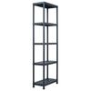 vidaXL Storage Shelf Rack Black 275.6 lb 23.6"x11.8"x70.9" Plastic