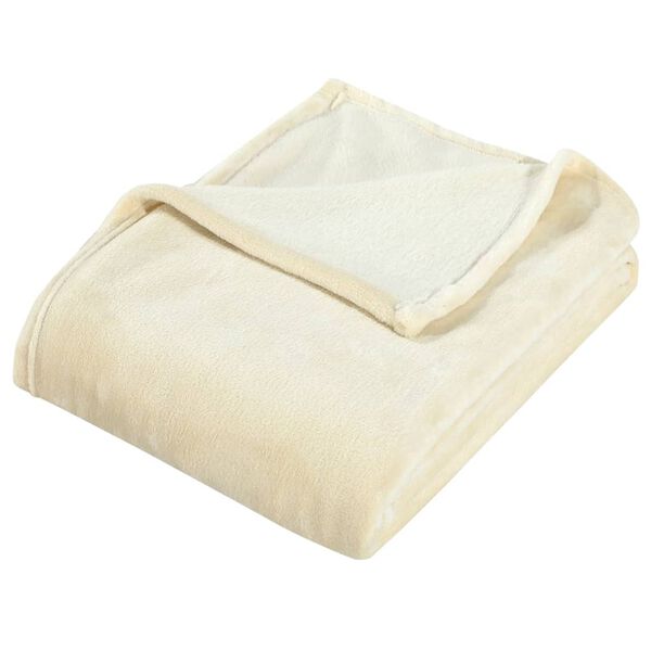 vidaXL Blanket Cream 100% Polyester 59.1 x 78.7 in Sturdy Blanket