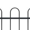 vidaXL Garden Fence with Hoop Top Steel 491.3"x31.5" Black