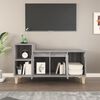 vidaXL TV Cabinet Grey Sonoma Engineered Wood, Solid Eucalyptus Wood