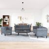 vidaXL Sofa Set Dark grey Velvet (100% polyester), plywood, solid wood