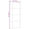 vidaXL Sliding Door Frosted ESG Glass and Aluminum 35.4"x80.7" White