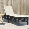 vidaXL Sun Lounger Black, Cream White