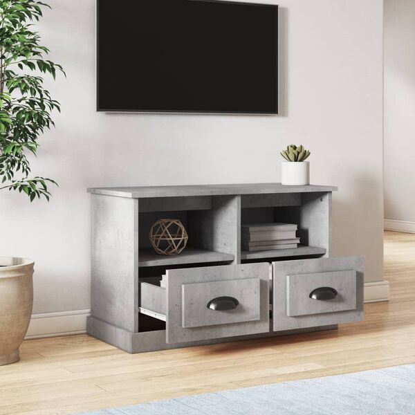 vidaXL TV Cabinet Concrete Grey Engineered wood Medium TV Cabinet