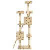 vidaXL Cat Tree Beige with paw prints Particle board Extra Tall Cat Tree