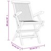 vidaXL Folding Garden Chair Set of 6 Grey Solid teak wood Standard