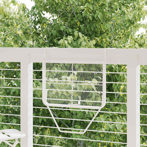 vidaXL Balcony Table White Steel with e-coating finish Compact Foldable