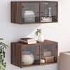 vidaXL Wall Cabinet Set of 2 Brown oak Engineered wood, glass