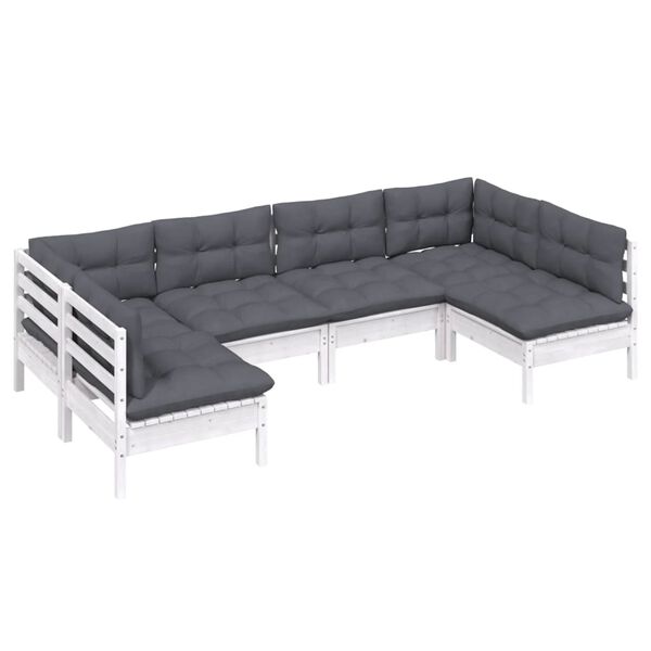 vidaXL Garden Lounge Set White, Anthracite