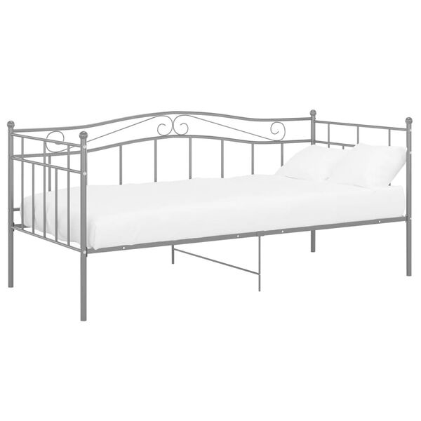 vidaXL Sofa Bed Frame Grey Powder-coated metal Single