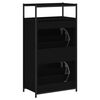 vidaXL Shoe Cabinet Black Engineered Wood Compact Shoe Cabinet