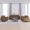 vidaXL Sofa Set Brown Fabric Medium Sofa Set Rectangular Modern