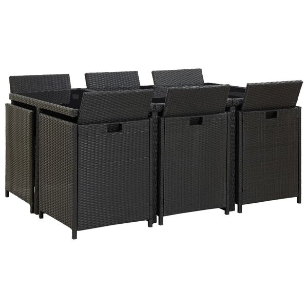 vidaXL Outdoor Dining Set Black