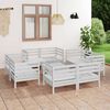 vidaXL Garden Lounge Set White Solid pine wood Medium Modular