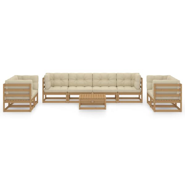 vidaXL Garden Lounge Set Honey brown and cream