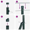 vidaXL Fence Post Green 32.81 x 1.31 ft (1.57 x 1.57 in mesh)