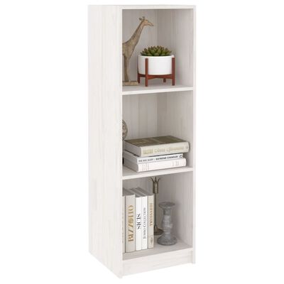 vidaXL Book Cabinet/Room Divider White 14.2"x13"x43.3" Solid Wood Pine
