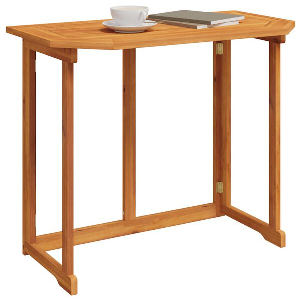 vidaXL Balcony Table Brown Solid Acacia Wood Medium Foldable