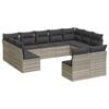 vidaXL Garden Sofa Set Light Grey PE rattan 11 Piece Modular
