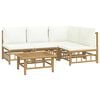 vidaXL Garden Lounge Set Cream White Bamboo Medium Modular