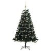 vidaXL Artificial Hinged Christmas Tree Green & White PVC, PE, Metal