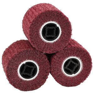 vidaXL Sanding Rollers 3 pcs Red 12 x 12 x 10 cm Synthetic fibre