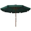 vidaXL Garden Parasol Green Polyester, Laminated bamboo, Hardwood Large