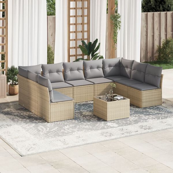 vidaXL Garden Sofa Set Beige