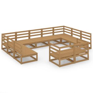 vidaXL Garden Lounge Set Honey Brown Solid Pine Wood Large Modular