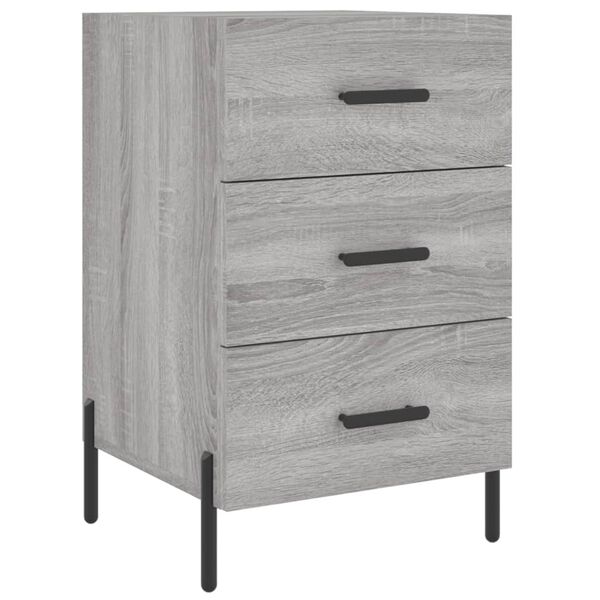 vidaXL Bedside Cabinet Grey Sonoma Engineered wood, Iron Medium