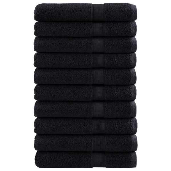 vidaXL Sauna Towel Set of 10 Black 100% ring-spun cotton Extra Long