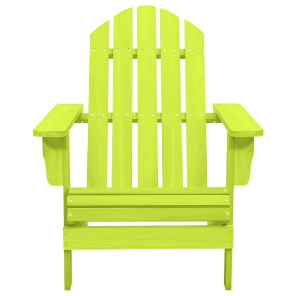 vidaXL Garden Chair Green Solid Fir Wood Large Ergonomic
