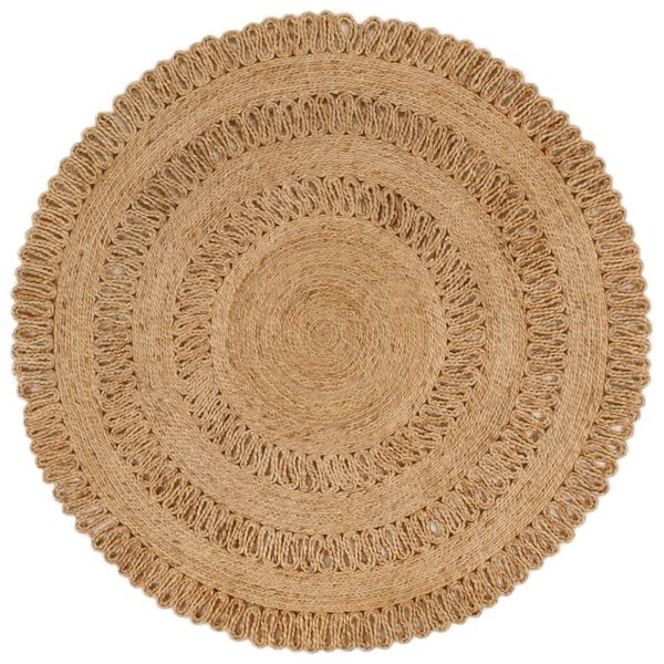 vidaXL Area Rug Natural Jute 100% Jute 47.2 in Diameter