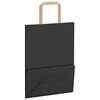 vidaXL Paper Bags 250 pcs with Handles Black 21x11x28 cm