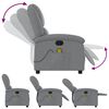 vidaXL Massage Recliner Chair Light grey 100% polyester, metal, plywood