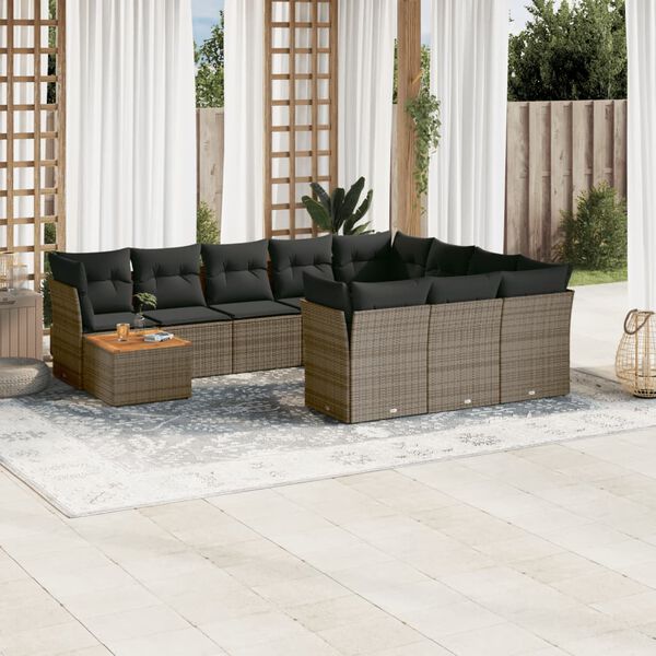 vidaXL Garden Sofa Set Grey