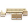 vidaXL Garden Lounge Set Honey brown Solid pine wood Large Modular
